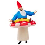 Spooktacular Creations Inflatable Costume for Adult Mushroom Air Blow Up Costumes Lazy Dwarf with Hat and Beard Halloween