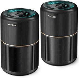 AIRTOK 2PC Purificatore Aria, Purificatore d'Aria con Spugna Aromatica,H13 HEPA Air Purifier rimuove polvere,odori di animali domestici, filtro d'aria a 4 stadi|3 velocità della ventola