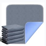 RIQINXIN Super Absorbent Seat Protector Pads Reusable Incontinence Underpads Washable Incontinence Chair Pads Seat Pads Waterproof 21X22In Grey 4Pcs