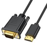 BLK HDMI to VGA Cable, HDMI Digital to VGA Analog Video Converter Cable for Desktop, Laptop, PC, Monitor, Projector, HDTV, Chromebook, Raspberry Pi, Roku, Xbox,PS4 and More (3.3ft/1m)