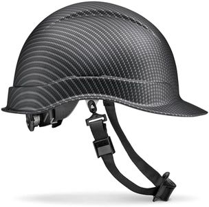 Acerpal Cap Style Non-Vented Classic Black Carbon Fiber Design OSHA Hard Hat with 6-Point Suspension