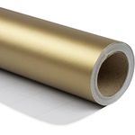 RUSPEPA Gold Glossy Wrapping Paper - Mini Roll - Solid Color for Wedding, Birthday, Shower, Congrats, and Holiday Gifts - 44.5 cm x 10 m