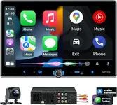 PLZ Single Din Car Stereo Apple Car Play Radio, Wireless 10.1" Carplay Android Auto Touch Screen, Bluetooth 5.3, Car Audio Receiver, 4.2 Channel Audio 240W, Subwoofer, Backup Camera, FM/AM SWC