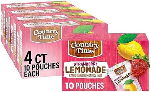 Country Time Strawberry Lemonade Ready to Drink Flavored Drink Pouches, 40 ct Pack, 4 Boxes of 10 Drink Pouches