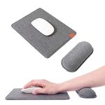 SenseAGE Mouse Mat and Wrist Support Set, Wrist Rest Mouse Pad with Non-Slip Base, Smooth and Durable Surface, Easy Sliding and Wrist Pain Relief, Compatible with Laser and Optical Mice, Dark Gray