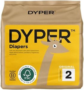 DYPER Baby Diapers Size 2 | Honest Ingredients | Cloth Alternative | Day & Overnight | Made with Plant-Based* Materials | Hypoallergenic