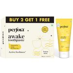 Perfora Awake Toothpaste - Lemon Mint, 300g (3x 100g) | Active Freshness Cavity Prevention | Vitamin Enriched SLS & Fluoride Free Tooth Paste |N-Ha For Teeth Remineralisation |Healthy Gums & Oral Care