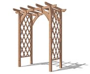 Dunster House Wooden Garden Arch Trellis Plant Frame 5'10" x 4'6" Pergola Lattice Jasmine