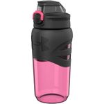 Under Armour 18oz Grip Water Bottle, Pro Lid Cover, Silicone Body Grip, Shatter Proof, Stain & Odor Resistant, All Sports, Baseball, Basketball, Football, Cerise