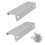 CHEERYMAGIC 2 Pack Back Mount Finger Edge Pull, Concealed Handles Cabinet Pull Handles 64mm Hole Spacing for Home Kitchen Door Drawer Cabinet A6-JSLS (Silver)