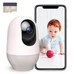 Nooie Baby Monitor with 32G SD,360-degree 2K Baby WiFi Monitor Smart Baby Monitor with Motion Tracking, IR Night Vision, 2 Way Audio &Sound Detection, Works with Alexa, SD Card and Cloud