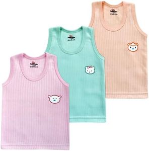 KIDS & BEBS Warm Color Thermal Vest for Newborn Baby boy and Girls for Winter Pack of 3 (6-9 Months) Multicolour