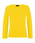 Girls Plain Tops Long Sleeve Basic Stretch Round Neck T-Shirt School Tee Top Yellow 5-6 Years