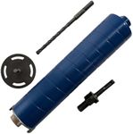 2-1/2" Diamond Dry Core Bit for Brick and Block with SDS Plus Adapter and Pilot Collar, 9.5" Drilling Depth