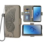 WWAAYSSXA Compatible with iPhone 5S 5 SE 2016 5SE Wallet Case and Wrist Strap Lanyard Flip Card Holder Cell Accessories Phone Cover for iPhone5 iPhone5s iPhoneSE iPhone6seGrey