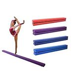 Dripex Folding Gymnastics Balance Beam 7FT Kids Training Beam Faux Suede for Home Gym Exercise