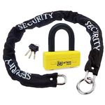 Urban UR75 10.120L Approved Motorbike Disc Lock with Loop Chain, High Security Chain Lock. SRA Approval, Mini U Lock Plus Loop Chain ø10 120cm