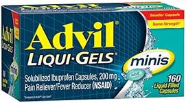 Advil Liqui-Gels Minis Pain Reliever and Fever Reducer, Pain Medicine for Adults with Ibuprofen 200mg for Pain Relief - 160 Liquid Filled Capsules