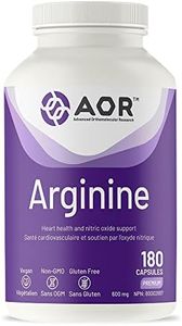AOR - Arginine 600mg, 180 Capsules - L-Arginine Supplement for Healthy Heart and Nitric Oxide Blood Flow Supplement - L-Arginine Capsules for Heart Health Supplements and Nitric Oxide Supplement