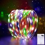 Fairy Lights Battery Operated for Bedroom Indoor 3M 30LED Battery Powered Timer LED Lights Micro String Lights Copper Wire Fairy Light for Christmas Decorations Wedding Party, Multi-Coloured