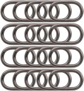 BIKICOCO 1-1/4'' Metal Oval Ring Buckle Loops Non Welded for Leather Purse Bags Handbag Straps, Gunmetal - Pack of 20
