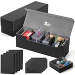 FunGuys Card Deck Box for Trading Card Storage, Toploader Storage Box, MTG Deck Box Commander holds 500+ Cards with Dice Tray and Dividers, MTG Commander Deck Box, TCG Deck Box, Magic the Gathering