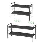 Prevent Soil Detachment Easy to Clean Expandable Shoe Rack, 2 Packs 2 Tier Adjustable Small Shoe Rack for Closet Door Entrance,Shoe Storage Shelves Shoe Racks Organizer for Entryway,Garage,Hallway