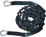 WavesRx AnchorMate Flat Bungee Line | Safely Anchor Your Jet Ski or PWC Near Beach or Sandbar | Stretches from 7' to 14' to Absorb Wake and Surf | Marine Grade Snap Hook, D Ring and Bag Included…