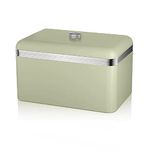 Swan SWKA1010GN Retro Bread Bin, Metal, 18 Litre, Green