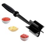 1 Pcs Ground beef masher,Meat separator,Ground chopper,For kitchens,Burger joints etc,You can easily chop food,The ideal tool for cooking potatoes, yams, squash and other delicious foods(Black)