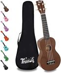 Trendy Soprano Ukulele for Beginners 21 Inch Hawaiian Ukulele for Adult Student with Gig Bag (Brown)