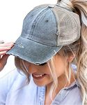 Eohak Distressed Ponytail Hats Base