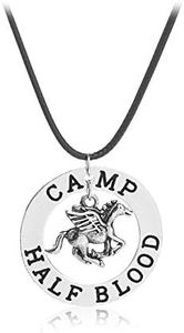 925 Silver Plated The Last Olympian Camp Pegasus Zeus Engraved Half Blood Percy Jackson Pendant Necklace