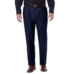 Haggar Men's Premium Comfort Dress Pant-Straight Fit Flat Front (Regular and Big & Tall Sizes), Blue, 36W x 29L