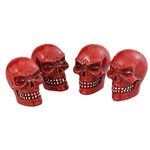 Temzzer Valve Caps Skull Tire Stem Valve Covers Car Tyre Rim Caps Resin for Most Vehicles Bicycles Motorcycles 4Pcs, Red