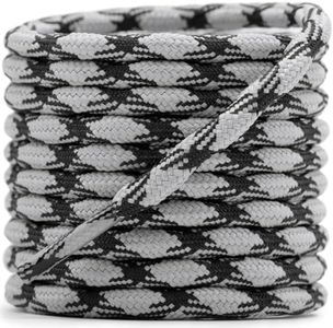 DELELE 2 Pair Round Wave Shape Non Slip Heavy Duty and Durable Outdoor Climbing Shoelaces Hiking Shoe Laces Shoestrings Grey Size: 39"Inch (100CM)