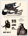 CREAARO Hypebeast Sneaker Poster Unframed - Hypebeast Shoes Poster for Boys Guys Men Room - AJ-Travis Scott - Wall Art Poster Shoes Painting 12x16 inch