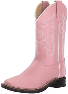 Old West Kids Boots Womens Square Toe Leatherette (Toddler/Little Kid) Pink Size: 12 Little Kid