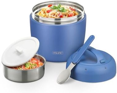 Thermo Food Jar for Hot Food Adults 32OZ Soup Thermo Lunch Containers Wide Mouth Vacuum Insulated Stainless Steel Leakproof Bento Box with Spoon (New) (NEW-BLUE)