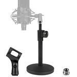 Geekria for Creators Telescoping Tabletop Microphone Stand, Adjustable Desk Mic Holder with Weighted Base, Compatible with TONOR TC-777, TC30, TC20, Shure Sm57, Sm58, SAMSON Q2U