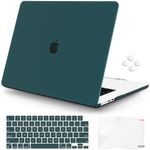 iCasso Compatible with MacBook Air M2 inch Case 2022 Release A2681 M2 Chip,Case for MacBook Air 13.6 inch with Retina, Laptop Hard Shell Cases with TPU Keyboard Cover & Screen Protector (Dark Green)