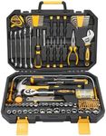KOOPOOL 159 Piece Hand Tools Set, Tool Box for Car, General Household Hand Kit, Basic Tool Kit for Home Auto Repair, Plastic Toolbox Storage Case