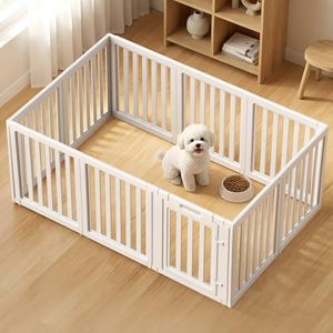 LoveTail Dog Playpen Indoor,Puppy Playpen,White 23.6" H, 10 Panels
