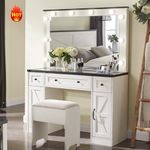 JXQTLINGMU Farmhouse Vanity Desk wi