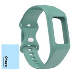 Gheper Soft Watchband Compatible with Fitbit Charge 6, Charge 5, Charge 4, Charge 3/3SE Silicone Wristband All-round Protective Band Replacement Strap (Green)