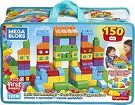 MEGA BLOKS Let's Get Learning Toy Building Set with 150 Big Building Blocks, Educational Gift Set for Boys and Girls, Ages 1 and up?