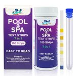 7 in 1 Pool & Spa Test Strips | Pool Water Testing Kit Hot Tub Test Strips Detects pH, Chlorine, Bromine, Hardness, Alkalinity, Cyanuric Acid | Spa Test Strips for Hot Tub |100 Pool Testing Strips