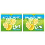 Liril Lime and Tea Tree Oil Bath Soaps: Refreshing Bathing Soaps with Freshness of Lemon - Paraben and Sulphate Free Soap Bar, 125 g (Buy 3 Get 1) (Pack of 2)