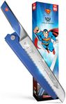 Dalstrong Serrated 8 inch Bread Knife - DC Superman™ Edition - Premium German Stainless Steel - POM Handle Full Tang - Etched Artwork Logo - Boyfriend Valentine's Gift Bread Slicer - Leather Sheath