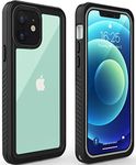 Diverbox for iPhone 12 Waterproof Case,Waterproof Shockproof Dustproof IP68 Full-Body Hard Case Built-in Screen Protector Underwater Outdoor Waterproof Cover for iPhone 12,6.1 in (Clear Black)